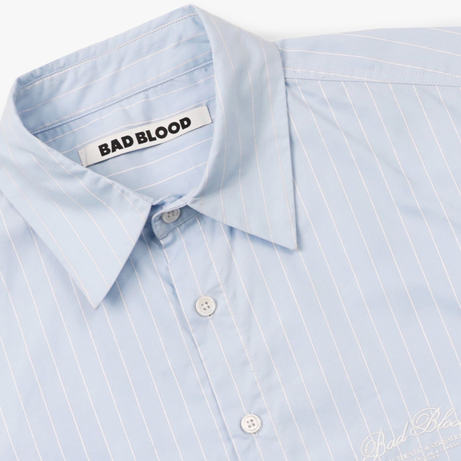 Áo Sơ Mi Badblood - Classic Logo Long Sleeve Shirt - Blue/Stripe - w-sht24-016