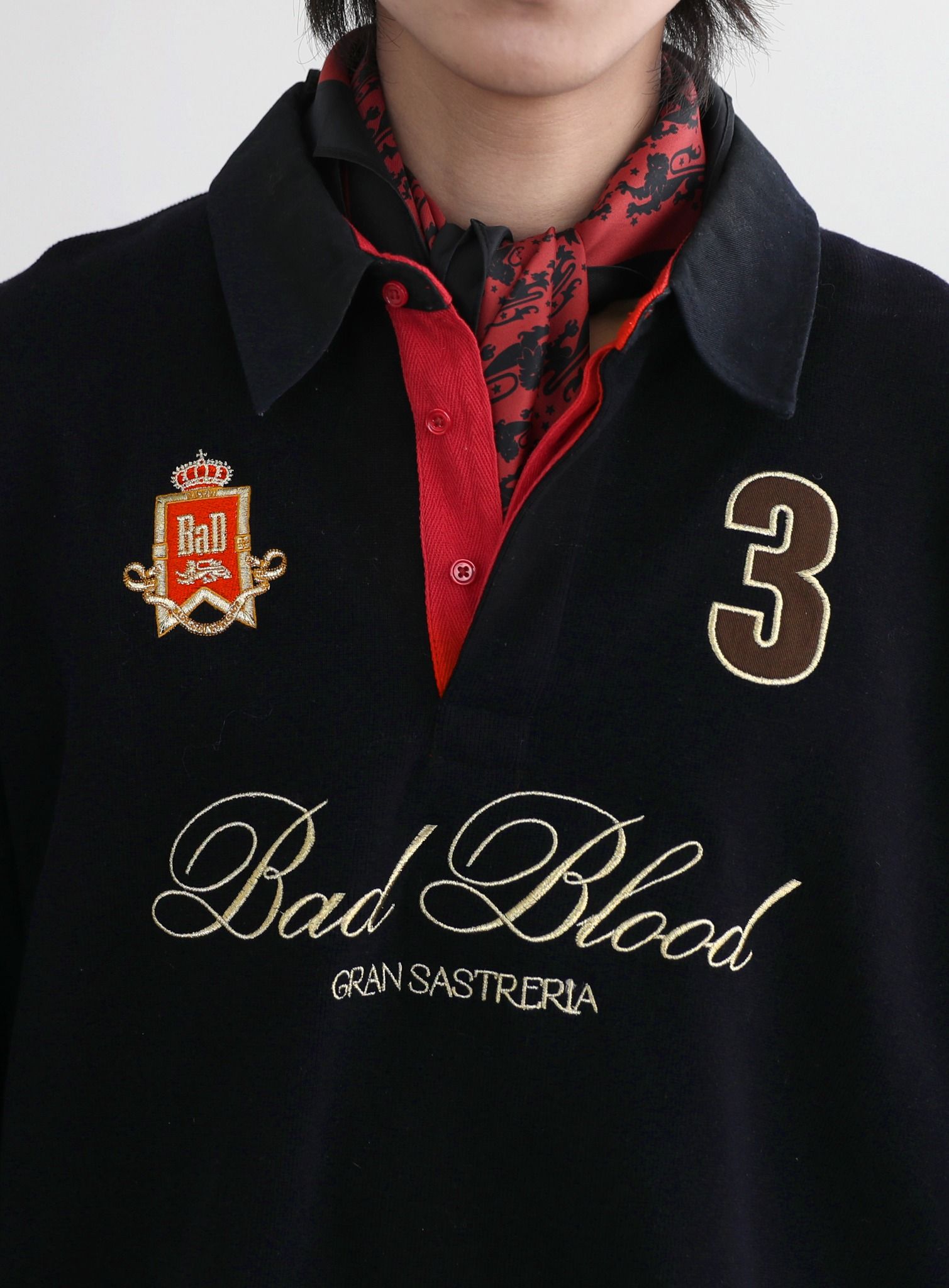 Áo Sweater Badblood - Royal Classic Rugby Shirt Black - w-sweatshirt24-010