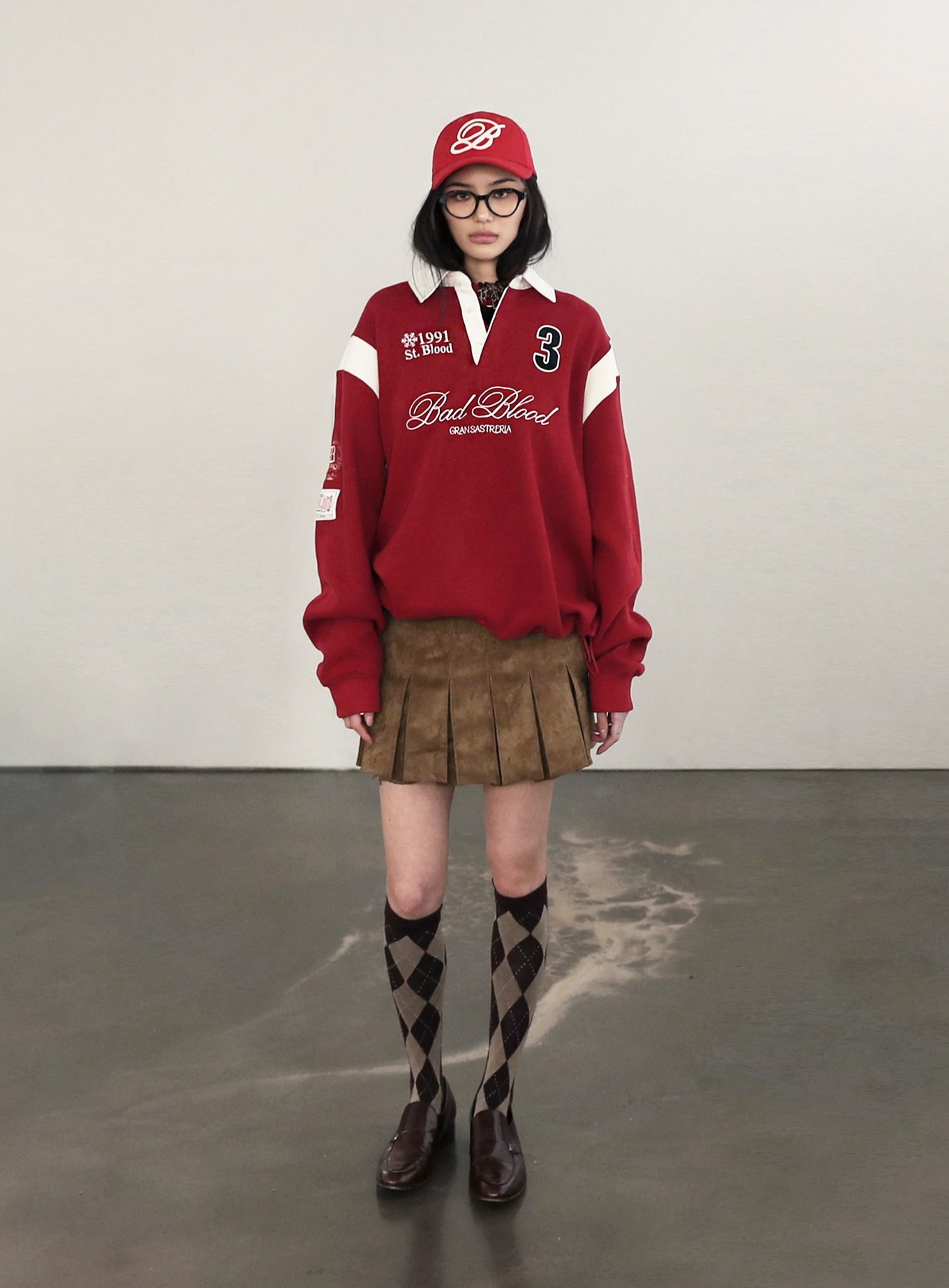 Áo Sweater Badblood - Saint Blood Rugby Shirt Red - w-sweatshirt24-011