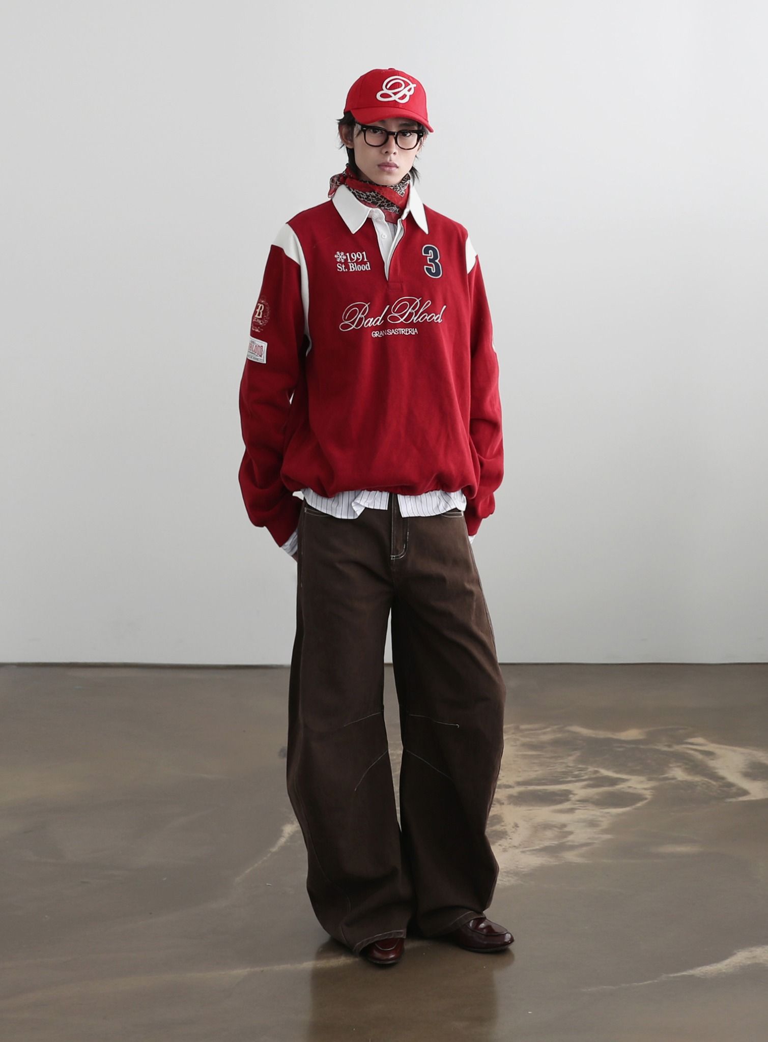 Áo Sweater Badblood - Saint Blood Rugby Shirt Red - w-sweatshirt24-011