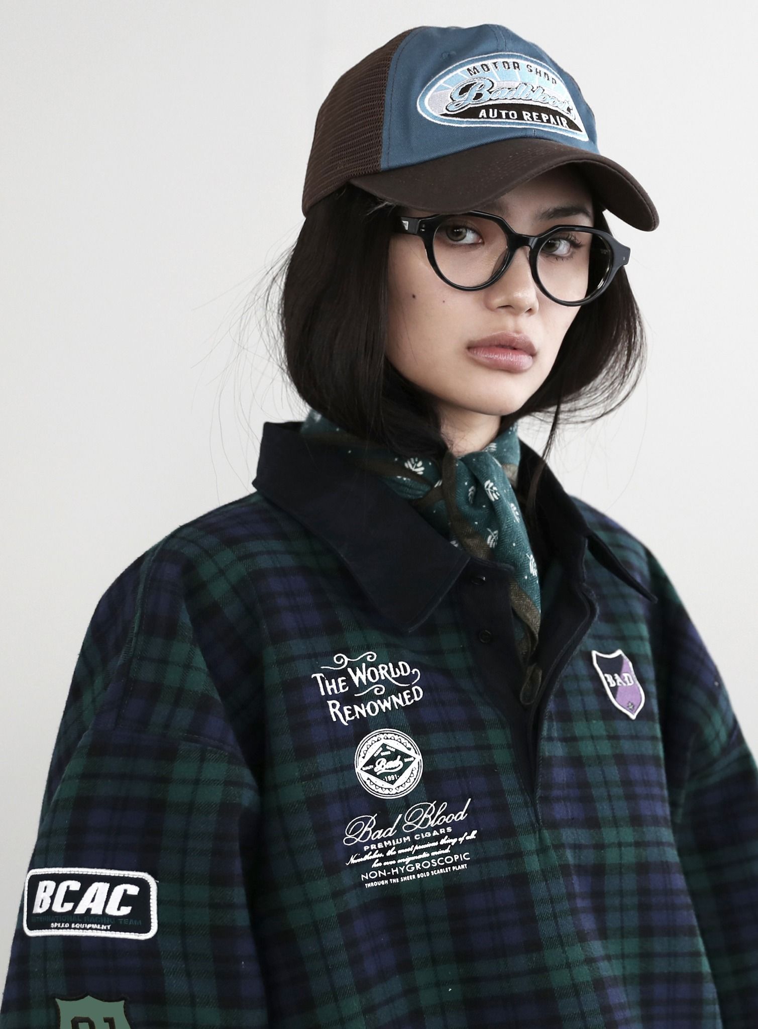 Áo Sweater Badblood - Classic Check Rugby Shirt Green - w-sweatshirt24-014