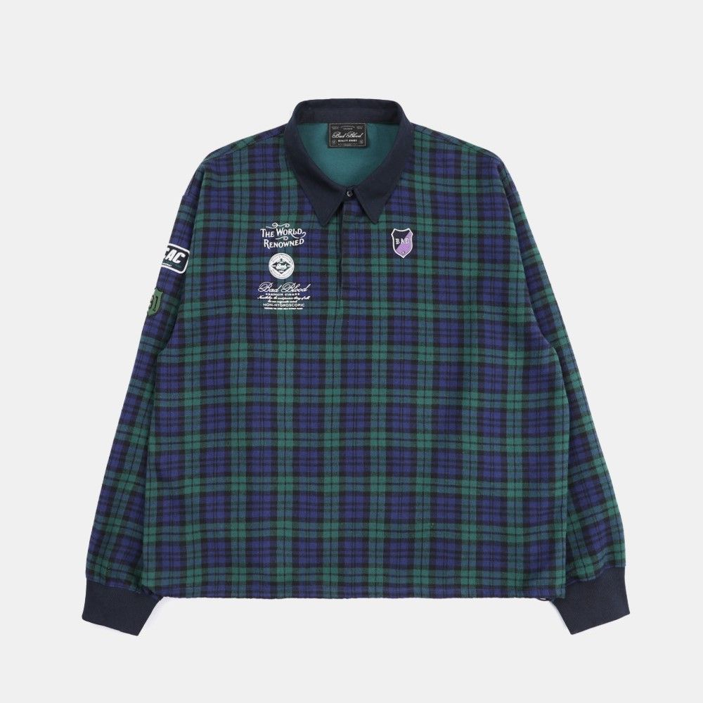 Áo Sweater Badblood - Classic Check Rugby Shirt Green - w-sweatshirt24-014