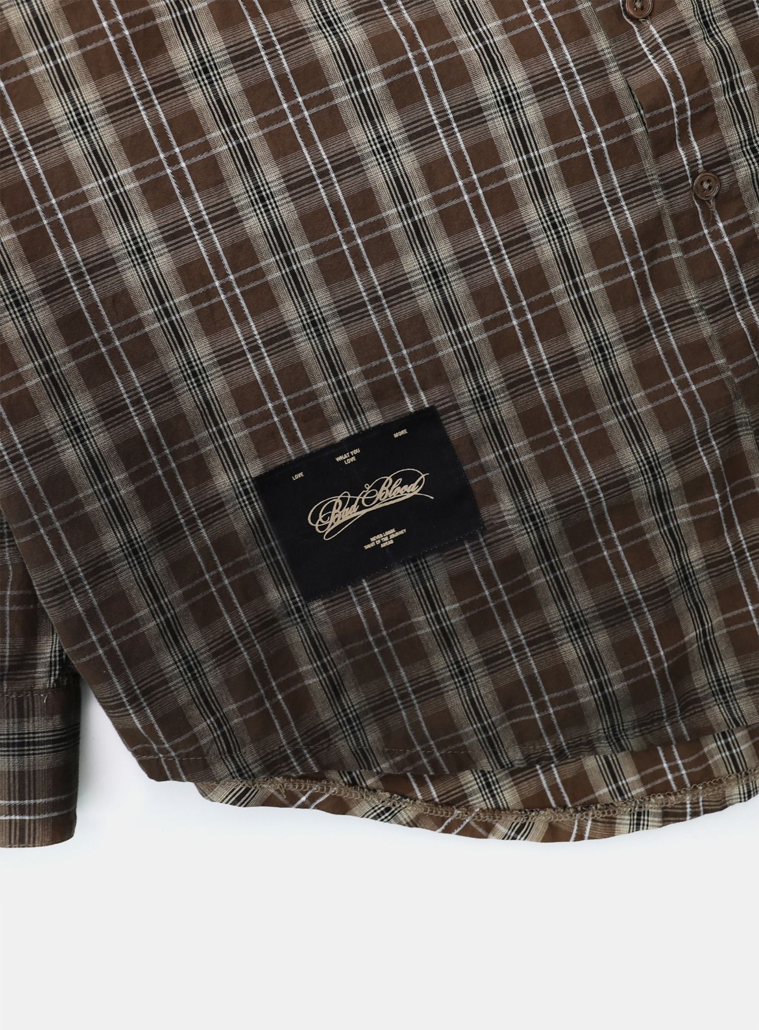 Áo Sơ Mi Badblood - Vintage Billy Check Shirt Large Fit Brown - w-tee25-025