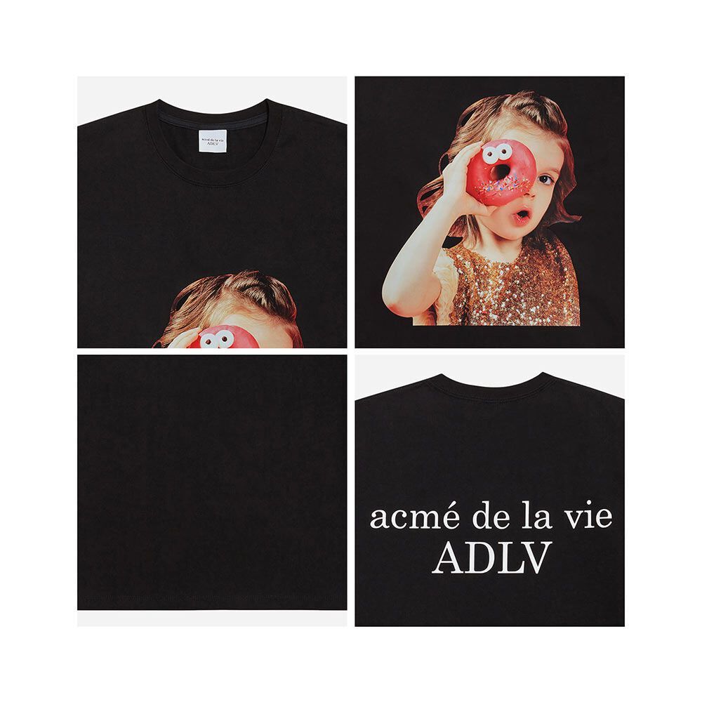 Áo thun - Acmé de la vie - ADLV BABY FACE SHORT SLEEVE BLACK DONUTS 4
