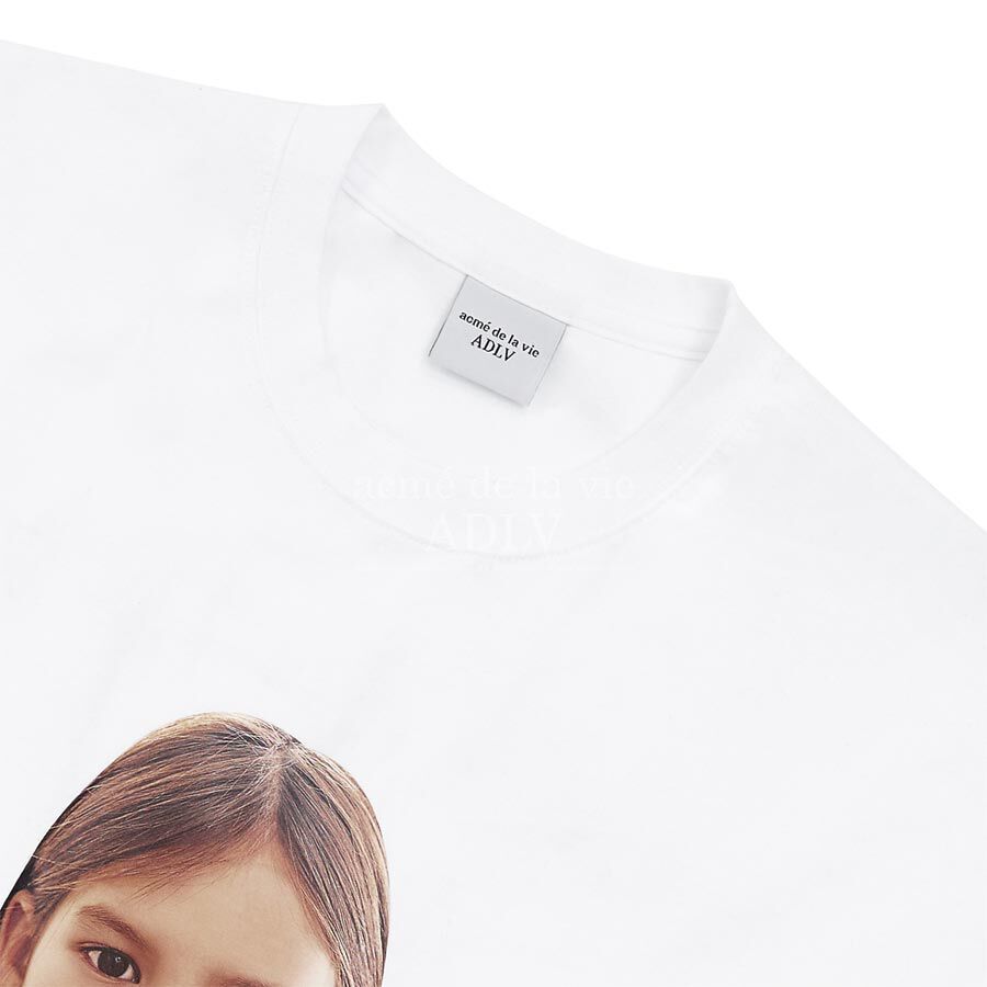 Áo thun - Acmé de la vie - ADLV BABY FACE SHORT SLEEVE T-SHIRT WHITE GREEN KNIT GIRL