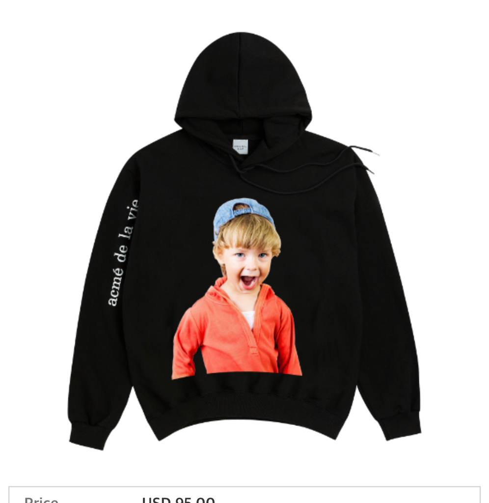Hoodie - Acmé de la vie - ADLV BABY FACE HOODIE BLACK RED HOODIE BOY