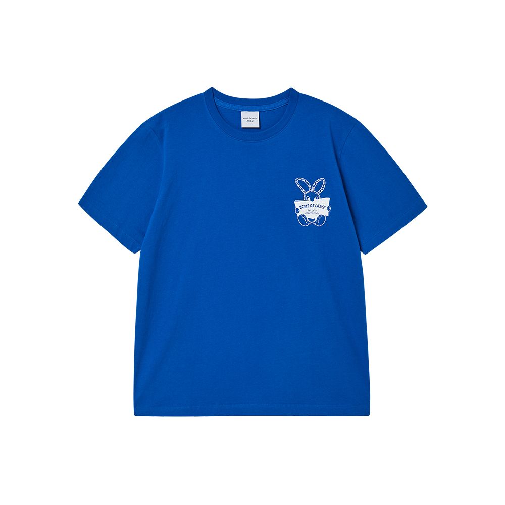 Áo thun ADLV - Acmé de la vie Newspaper Rabbit Short Sleeve T-shirt Blue