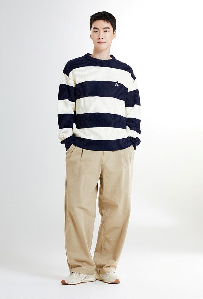 Áo Sweater WHOAU - (Woody) Haji Stripe Sweater Navy - SPKWE4TC40