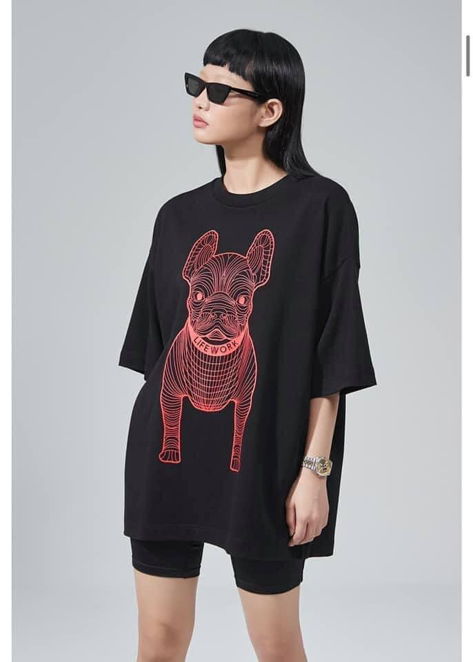 Áo thun - Life Work - Life Work Big Logo Basic Black / Red