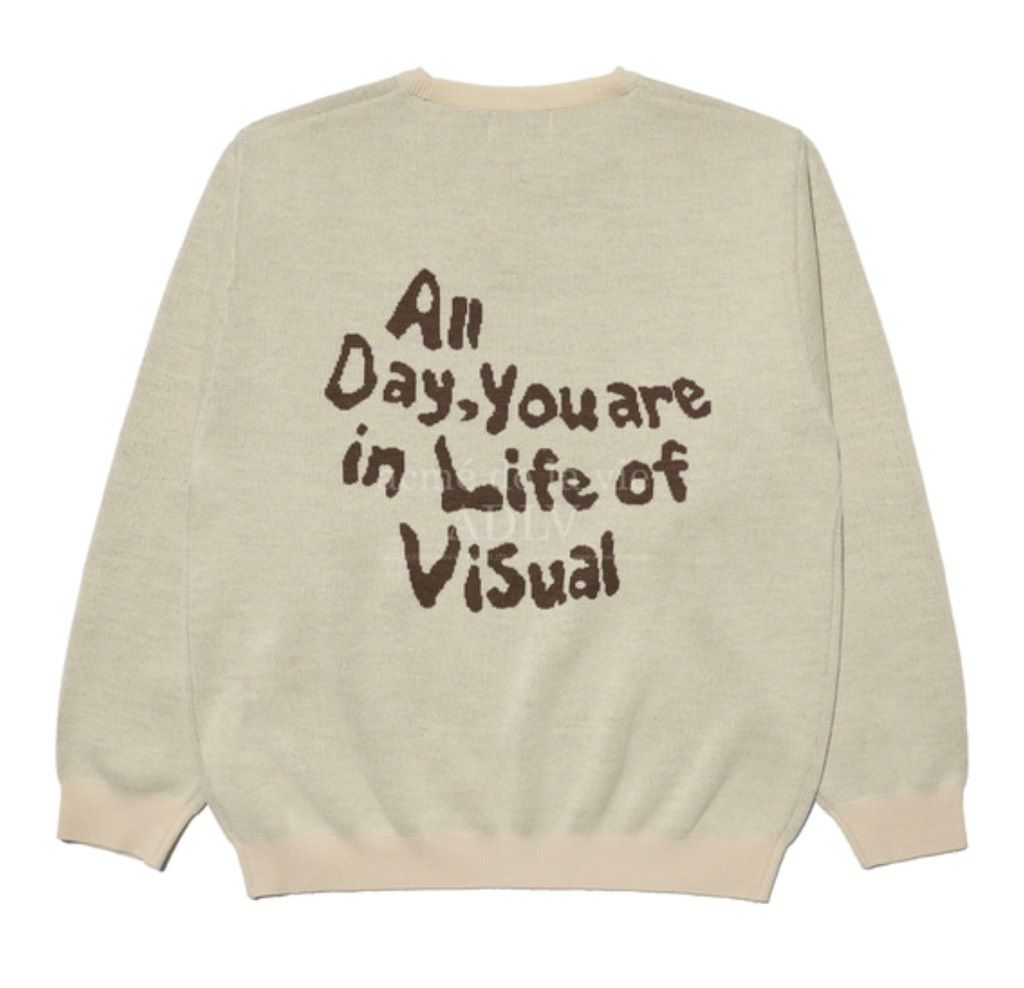 Áo Sweater Acmé de la vie - ADLV FRONT FULL LOGO KNIT BEIGE