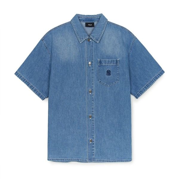 [MLB] Denim Like Coopers Overfit T-Shirt ★大人気★ เสื้อยืด Basic Coopers Denim-Like Oversized-Fit T-Shirt New