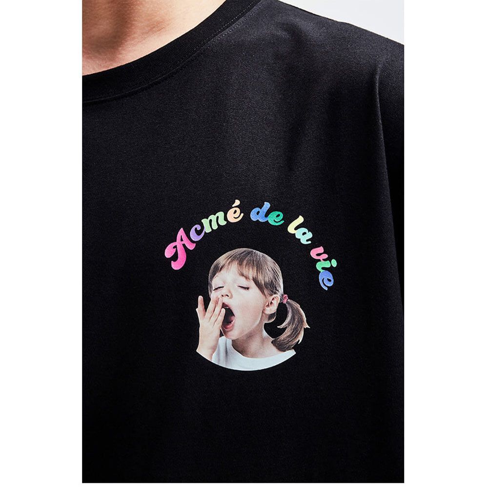 Áo thun - Acmé de la vie - ADLV BABY FACE SHORT SLEEVE T-SHIRT BLACK MINI YAWN