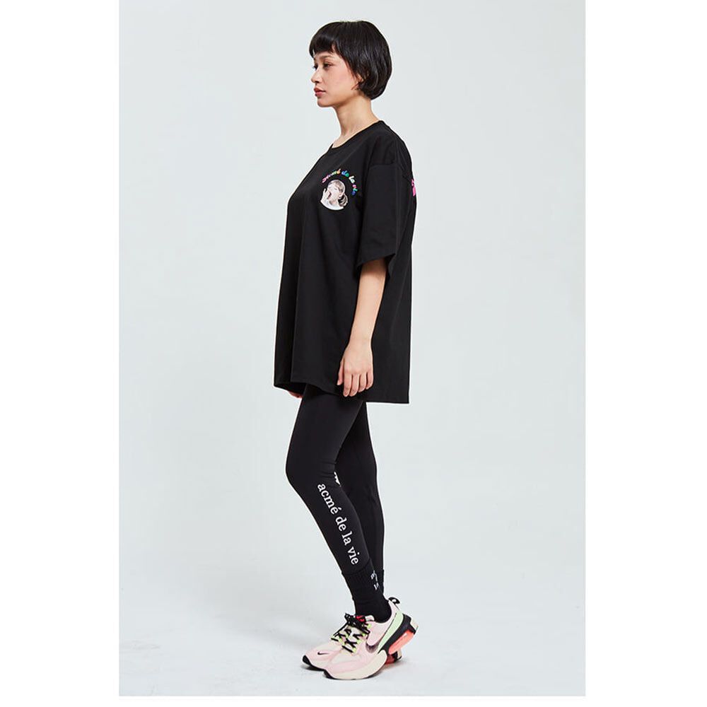 Áo thun - Acmé de la vie - ADLV BABY FACE SHORT SLEEVE T-SHIRT BLACK MINI YAWN