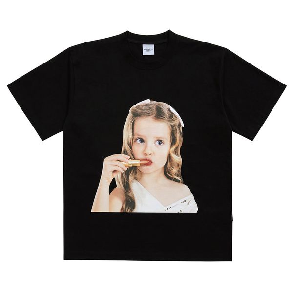  Áo thun - Acmé de la vie - ADLV BABY FACE SHORT SLEEVE T-SHIRT BLACK LIPSTICK 