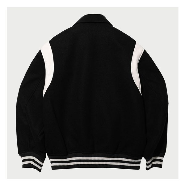  Áo Khoác Varsity WHO.A.U -Varsity Black Jacket (padded lining) - WHJJC4V24U 