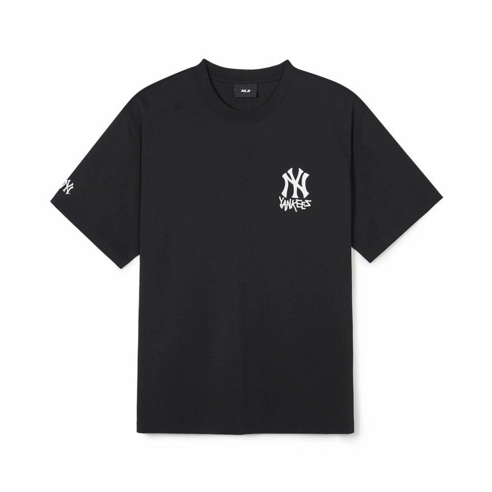 Áo thun MLB Korea - Basic Big Logo Func T-Shirt New York Yankees Black - 3ATSB1843-50BKS