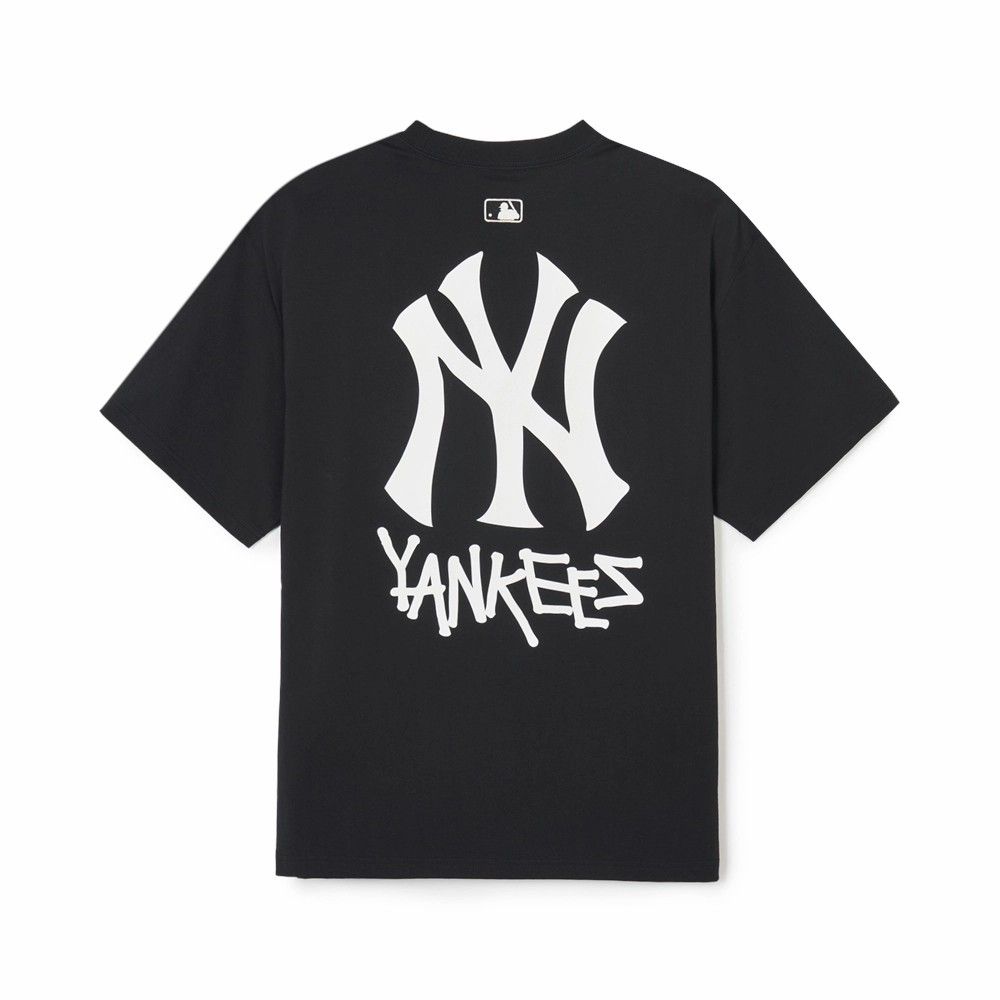 Áo thun MLB Korea - Basic Big Logo Func T-Shirt New York Yankees Black - 3ATSB1843-50BKS