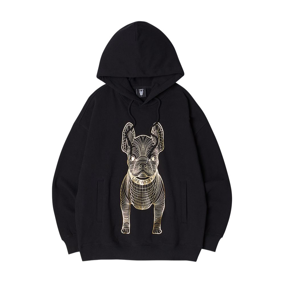 Áo Hoodie Life Work -Gold Big Radoc Black Hood - LW225HD299