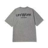  Set áo thun Life Work - Square Wappen Pigment Short Sleeve Tee + Half Pants Grey- LW222TS441/LW222KS441 