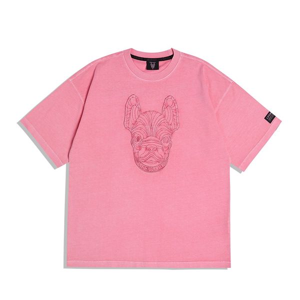  Áo thun Life Work - Pigment embroidered short-sleeved Pink T-shirt - LW222TS610 