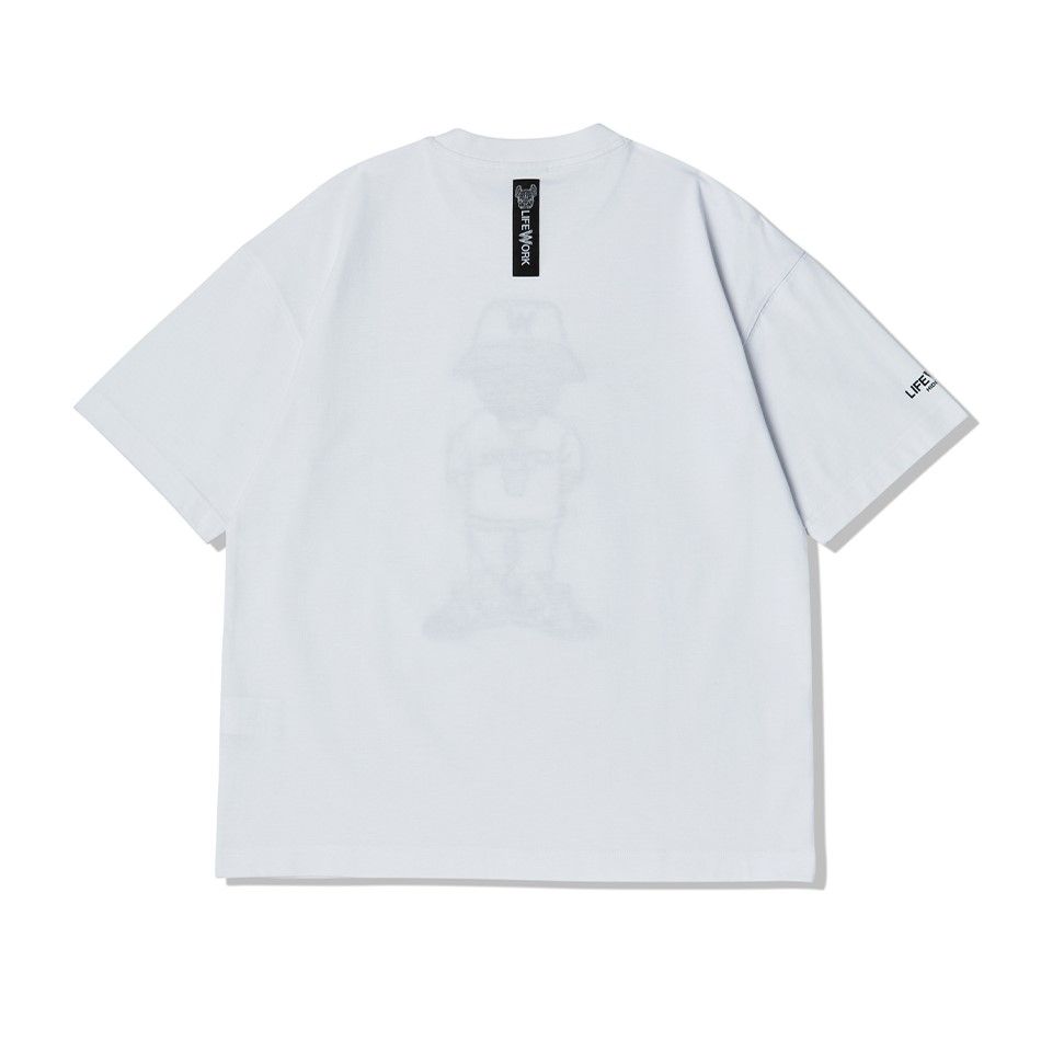 Áo Thun LifeWork Hip Dog Applique Short Sleeve White T-Shirt - LW245TS910