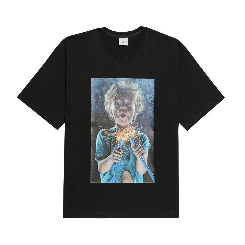 Áo thun - Acmé de la vie - ADLV BABY FACE SHORT SLEEVE T-SHIRT BLACK SHOCKS