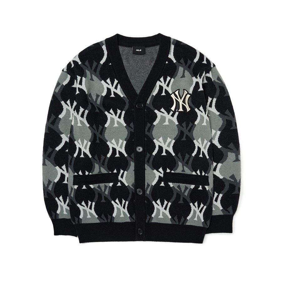  ÁO CARDIGAN MLB ARGYLE MONOGRAM OVER NEW YORK YANKEES - 3AKCY0224-50BKS 