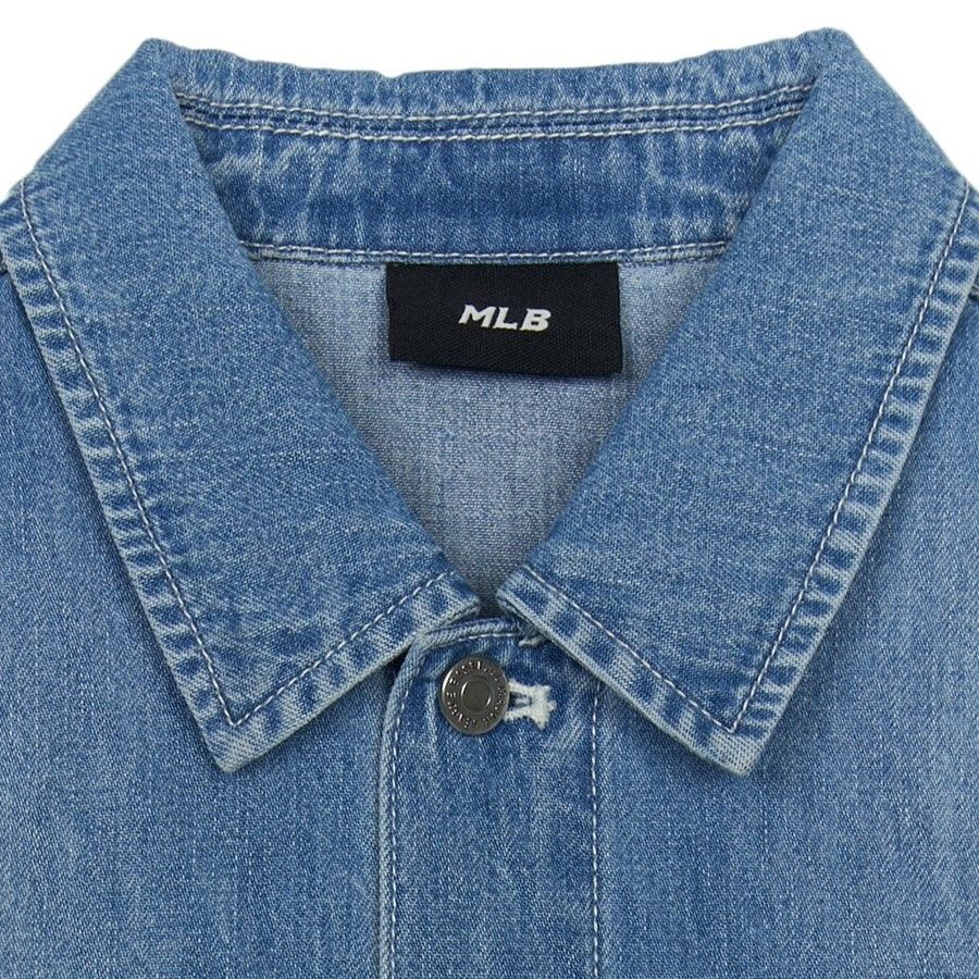 Áo Sơ Mi Jean MLB - Varsity Logo Denim Shirts NY Yankees - 3ADRV0253-50BLL