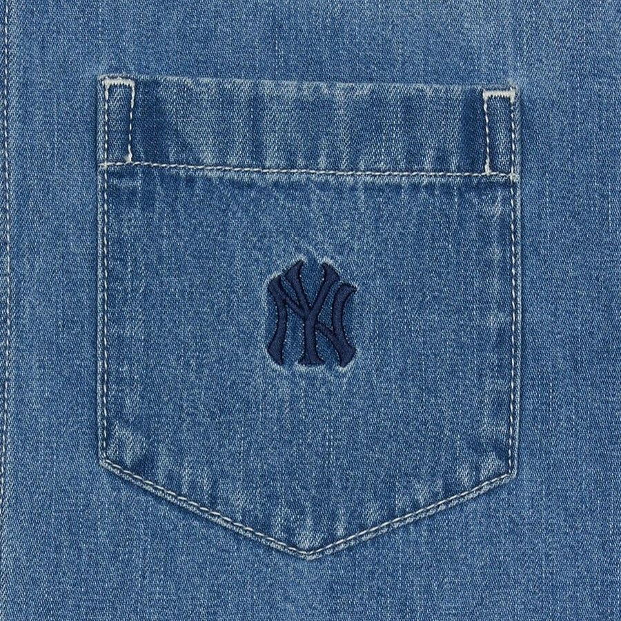 Áo Sơ Mi Jean MLB - Varsity Logo Denim Shirts NY Yankees - 3ADRV0253-50BLL