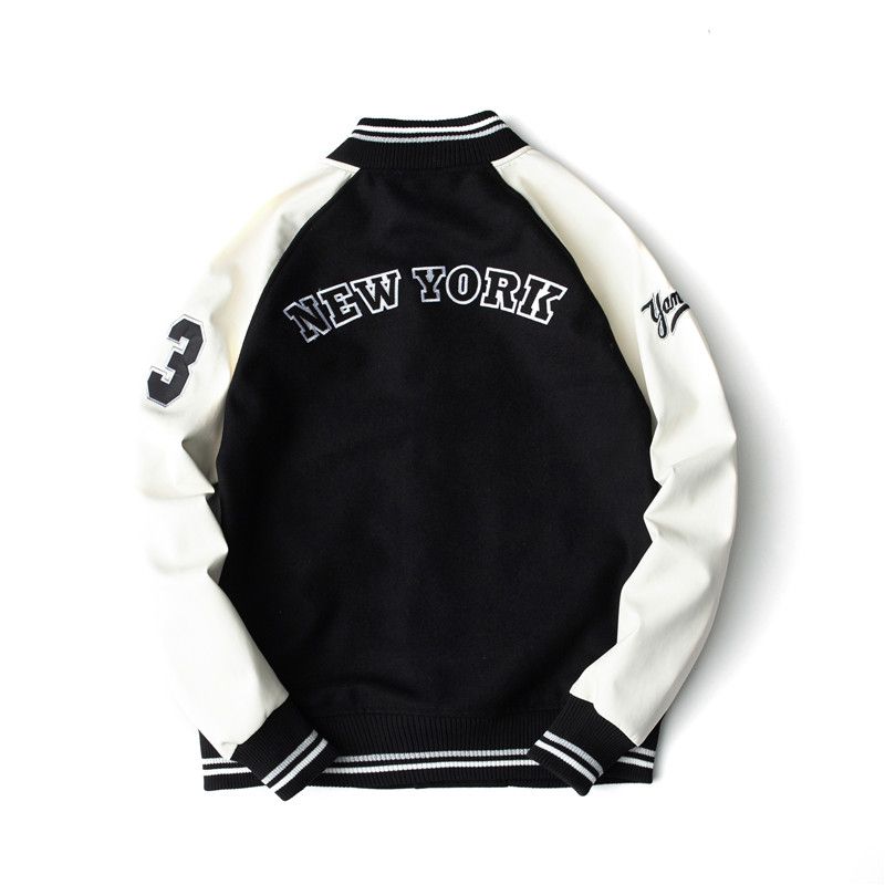 Áo khoác bóng chày MLBNY - Tay trắng - NY1BW