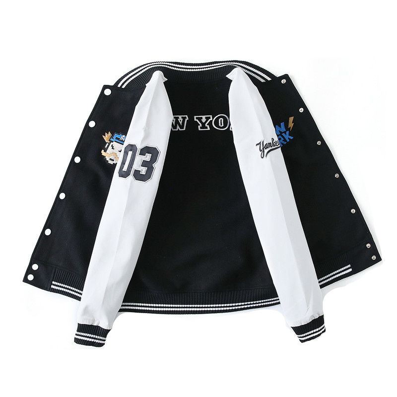 Áo khoác bóng chày MLBNY - Tay Trắng - NY3BW