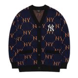  ÁO VẢI MLB DIAMOND MONOGRAM FRONT PANEL PATTERN CARDIGAN NEW YORK YANKEES - 3AKCM0224-50NYS 