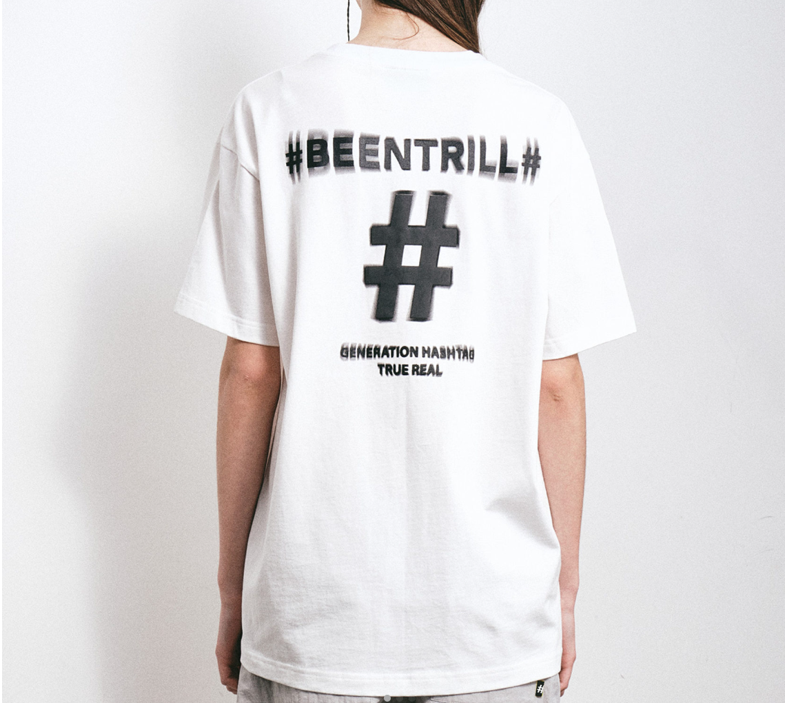 Áo Thun - BEENTRILL - SHAKE Hashtag Comfort Fit Short Sleeve T-shirt / White