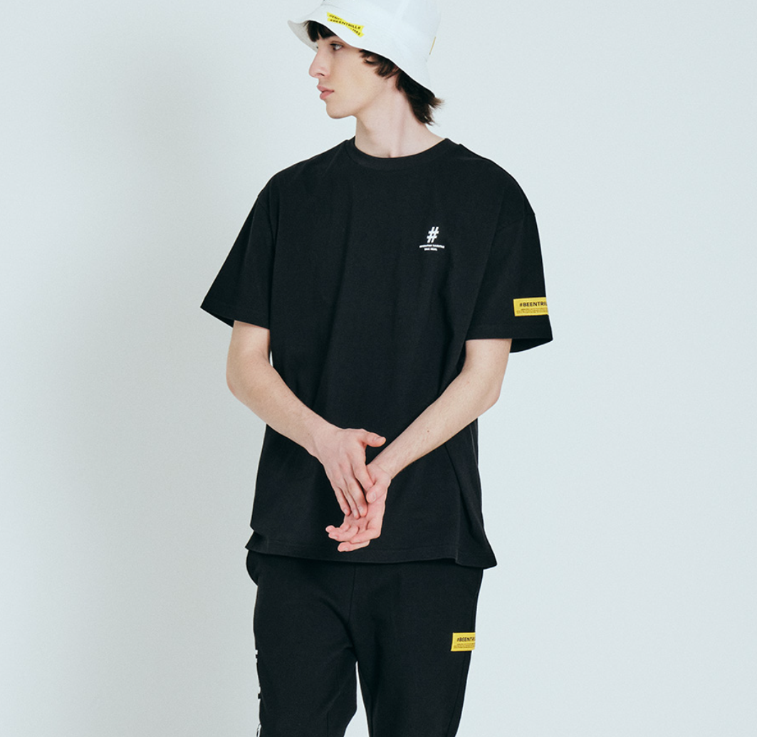 Áo Thun - BEENTRILL - TAPING Logo OverFit Short Sleeve T-shirt / Black