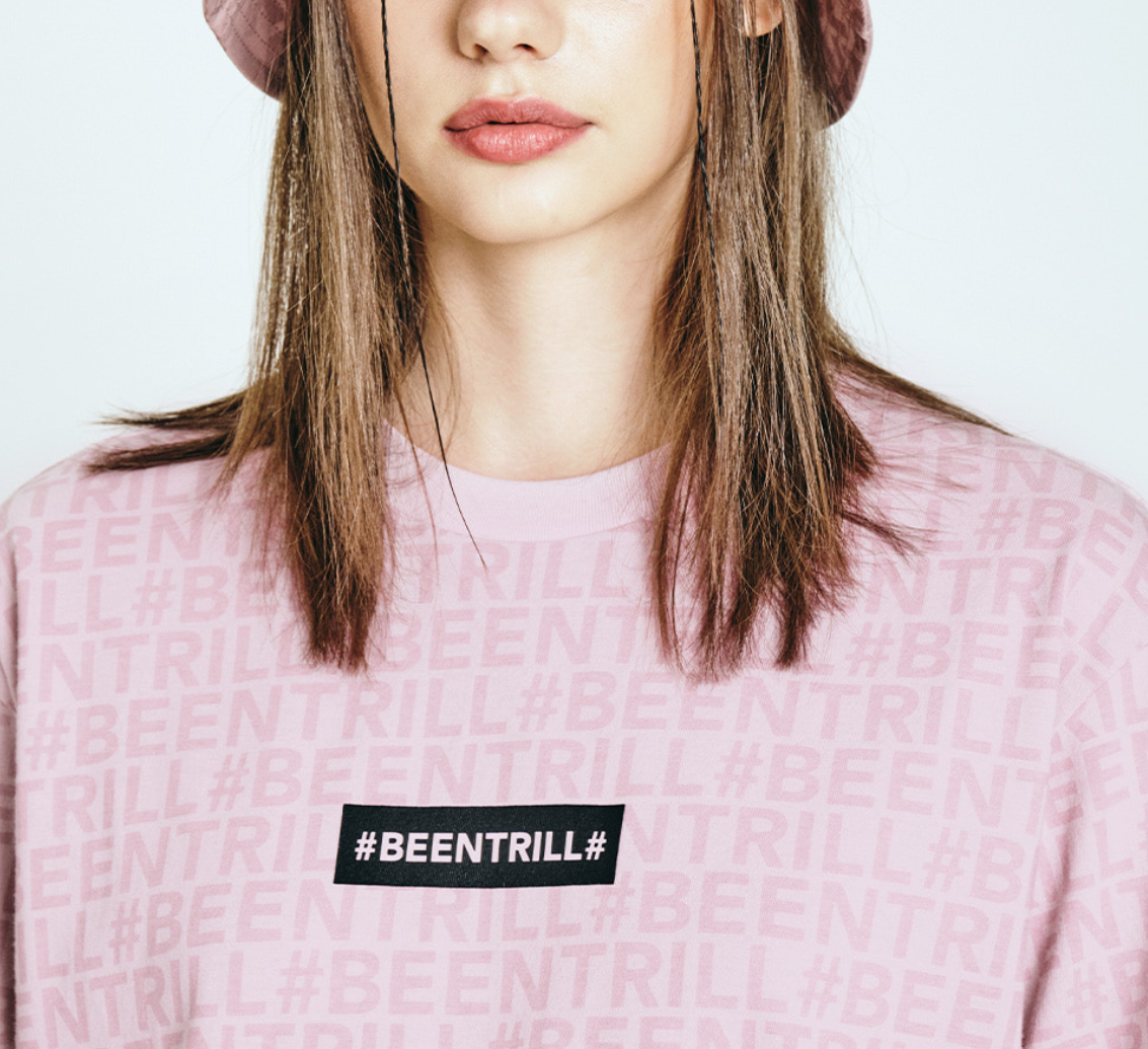 Áo Thun - BEENTRILL - Monogram Comfort Fit Short Sleeve T-shirt / Pink