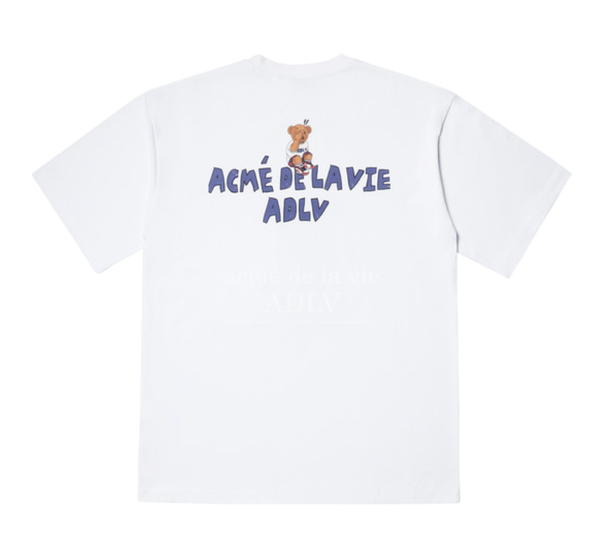  Áo thun - Acmé de la vie - ADLV CHECK PANTS BEAR SLEEVE T-SHIRT / WHITE 