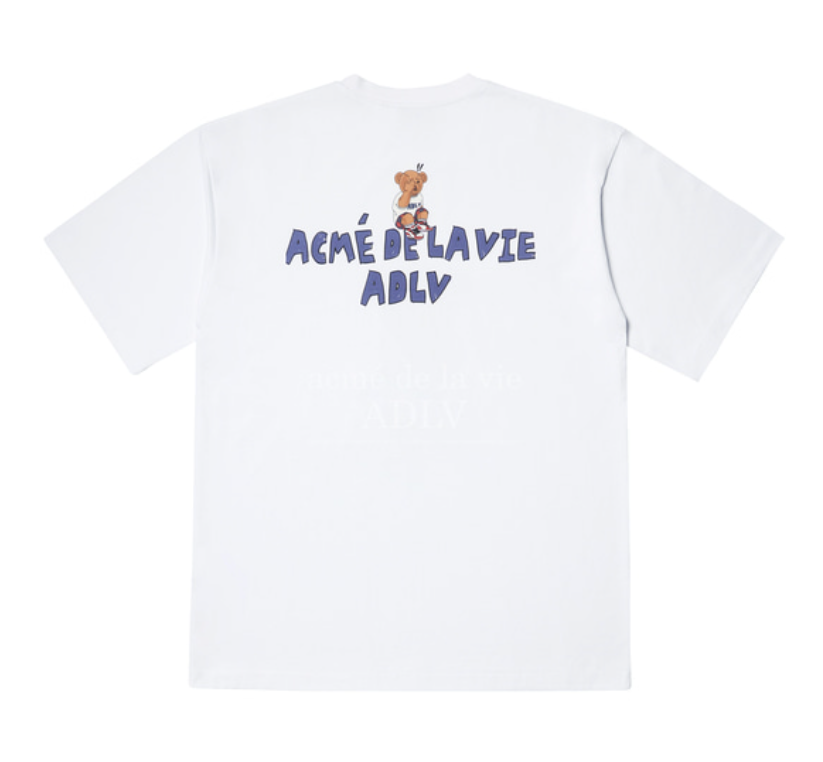 Áo thun - Acmé de la vie - ADLV CHECK PANTS BEAR SLEEVE T-SHIRT / WHITE