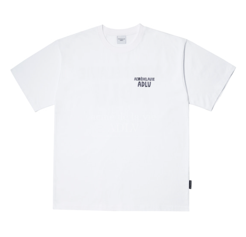 Áo thun - Acmé de la vie - ADLV MARKER BASIC LOGO SLEEVE T-SHIRT - WHITE / BLACK