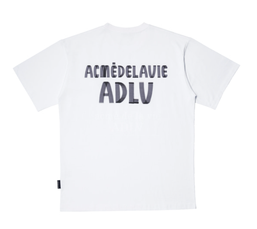 Áo thun - Acmé de la vie - ADLV MARKER BASIC LOGO SLEEVE T-SHIRT - WHITE / BLACK