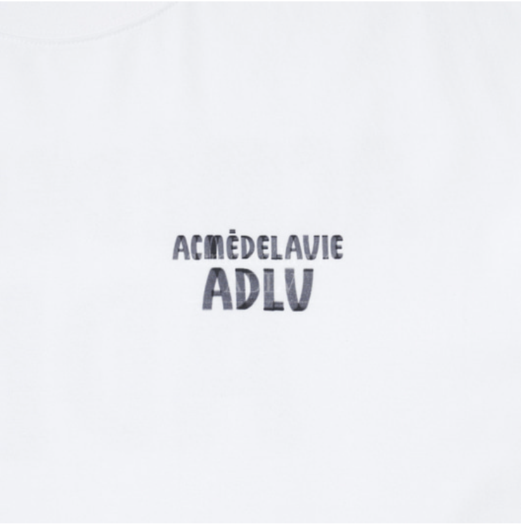 Áo thun - Acmé de la vie - ADLV MARKER BASIC LOGO SLEEVE T-SHIRT - WHITE / BLACK