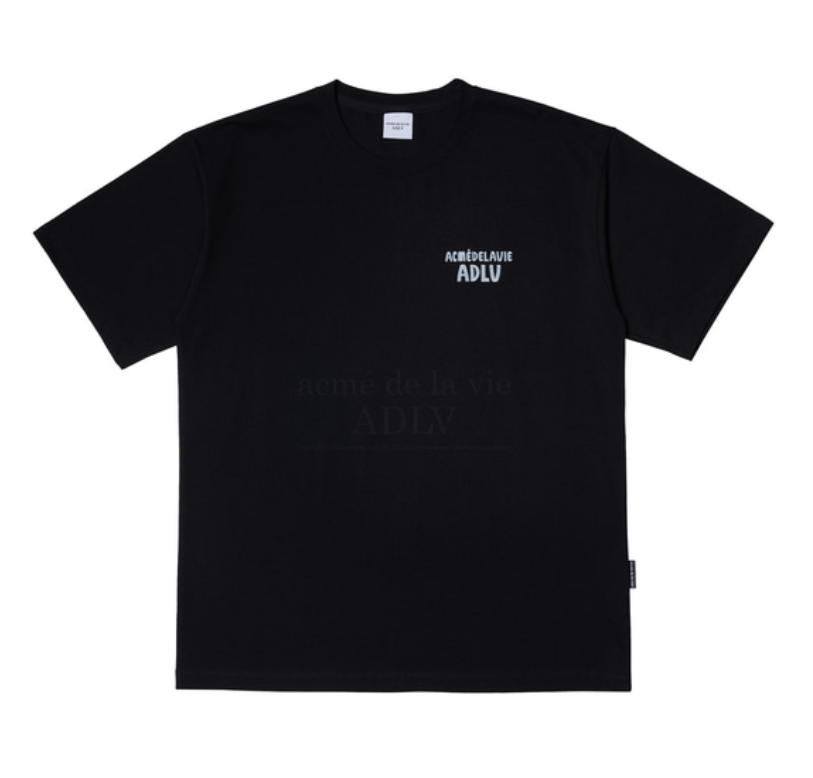Áo thun - Acmé de la vie - ADLV MARKER BASIC LOGO SLEEVE T-SHIRT - BLACK / WHITE