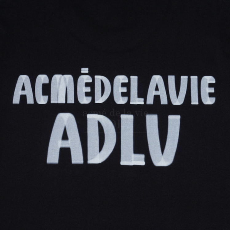 Áo thun - Acmé de la vie - ADLV MARKER BASIC LOGO SLEEVE T-SHIRT - BLACK / WHITE