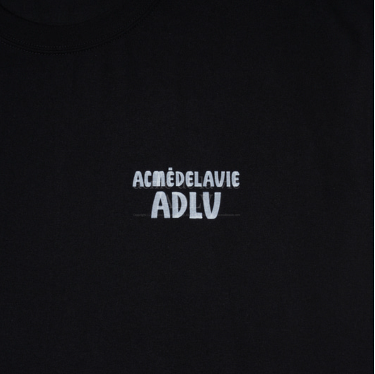 Áo thun - Acmé de la vie - ADLV MARKER BASIC LOGO SLEEVE T-SHIRT - BLACK / WHITE
