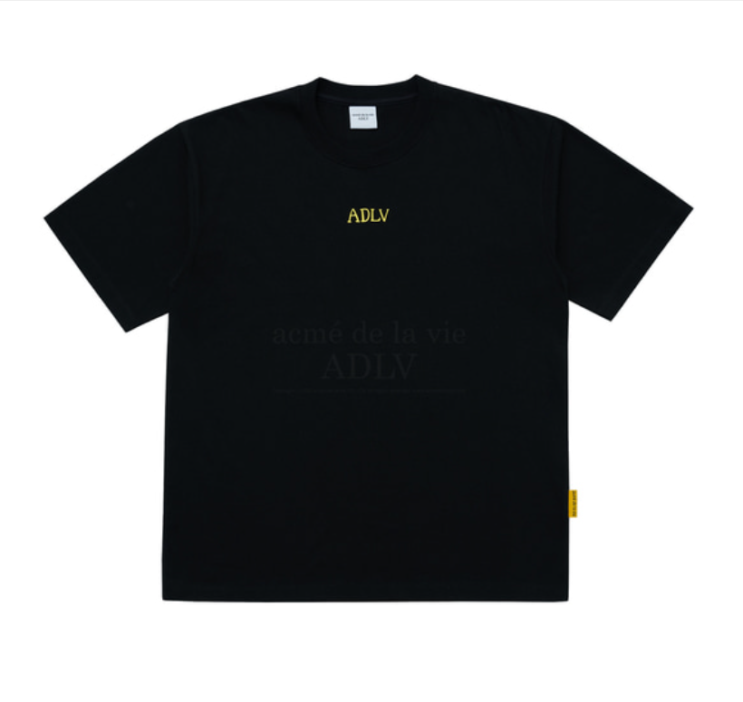 Áo thun - Acmé de la vie - ADLV GLOSSY BASIC LOGO SLEEVE T-SHIRT - BLACK