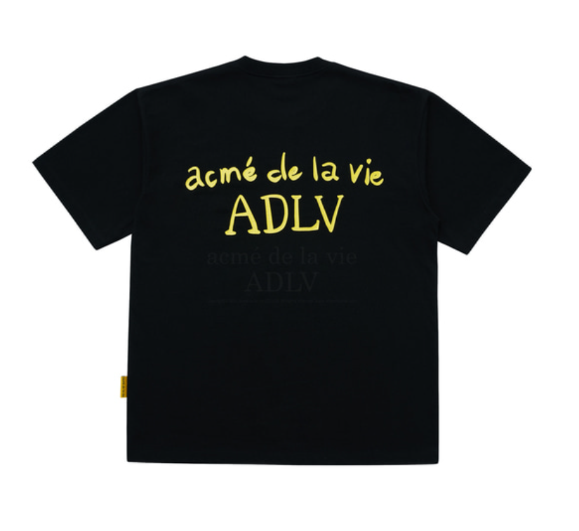 Áo thun - Acmé de la vie - ADLV GLOSSY BASIC LOGO SLEEVE T-SHIRT - BLACK