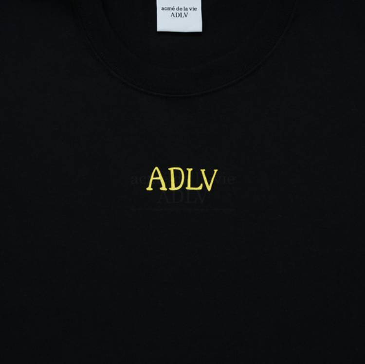 Áo thun - Acmé de la vie - ADLV GLOSSY BASIC LOGO SLEEVE T-SHIRT - BLACK