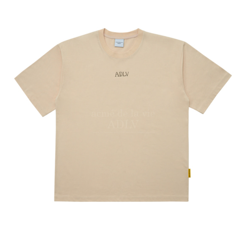 Áo thun - Acmé de la vie - ADLV GLOSSY BASIC LOGO SLEEVE T-SHIRT - BEIGE