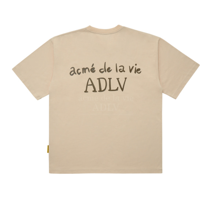Áo thun - Acmé de la vie - ADLV GLOSSY BASIC LOGO SLEEVE T-SHIRT - BEIGE