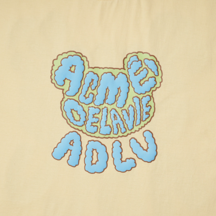 Áo thun - Acmé de la vie - ADLV EMBO BEAR SHORT SLEEVE T-SHIRT / LIGHT YELLOW