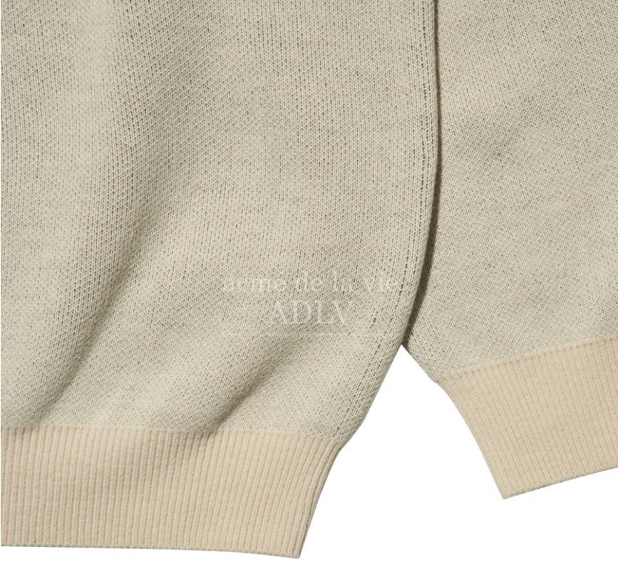 Áo Sweater Acmé de la vie - ADLV FRONT FULL LOGO KNIT BEIGE